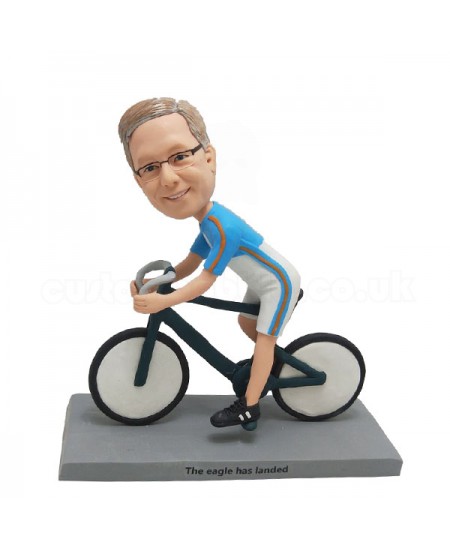 personalised professional cyclist in racing suit bobblehead