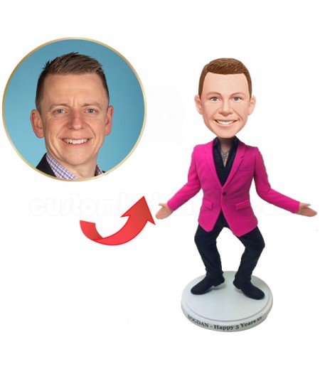 personalized dancing casual man bobblehead