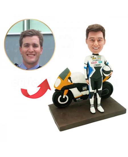 personalized motorcycle racers bobblehead