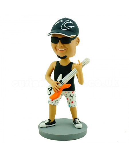 playing guitar personalised bobblehead doll
