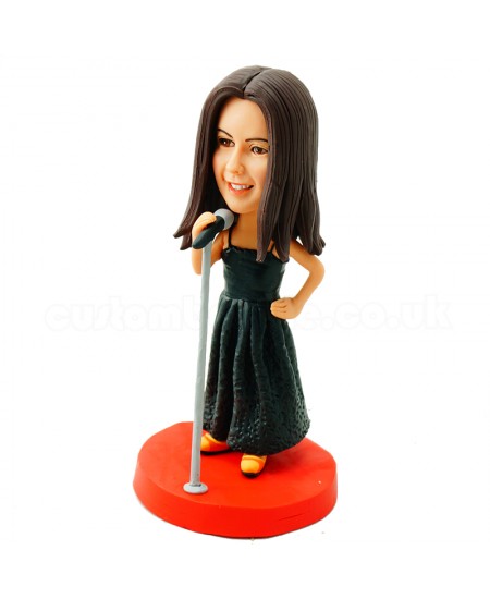 singer girl personalised bobblehead