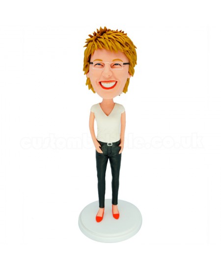 slim office lady personalised bobblehead