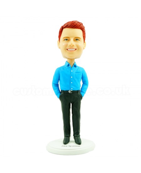 smart male colleague bobblehead