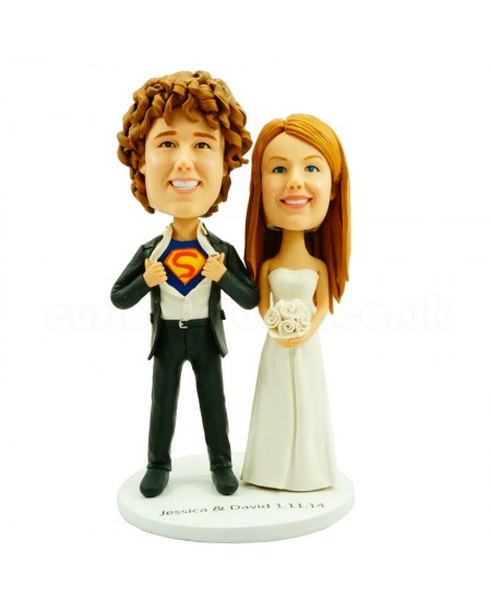 superman wedding cake topper bobblehead