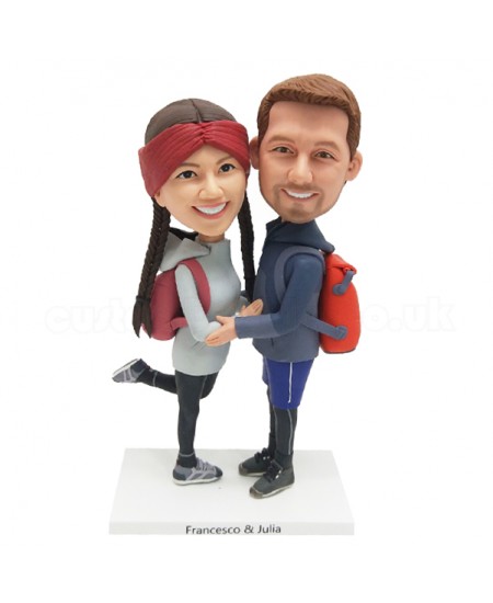 travel couple bobbleheads personalised