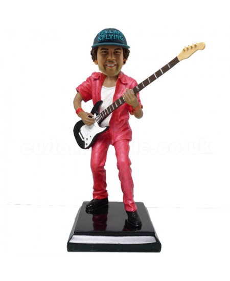 customised electric guitar player bobblehead