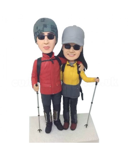 custom climber couple bobbleheads