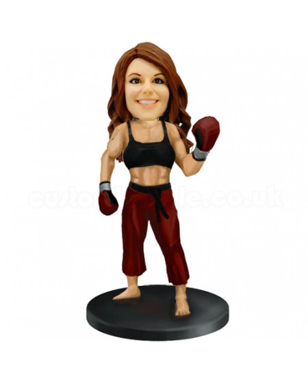 woman kickboxer custom bobblehead