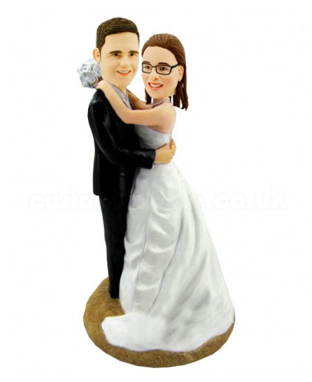 personalised wedding bobblehead cake topper