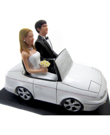 wedding car couple bobbleheads