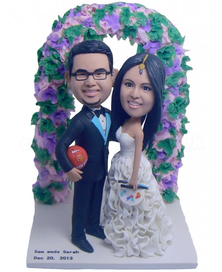 soccer fans couple bobbleheads personalised