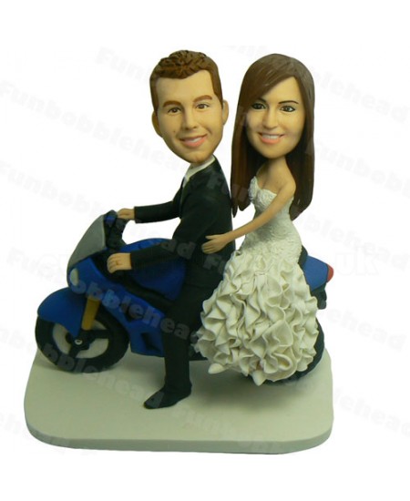 wedding motorcyclist custom bobblehead