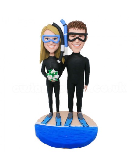 diver couple customised bobbleheads