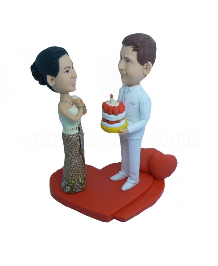 happy birthday couple bobbleheads