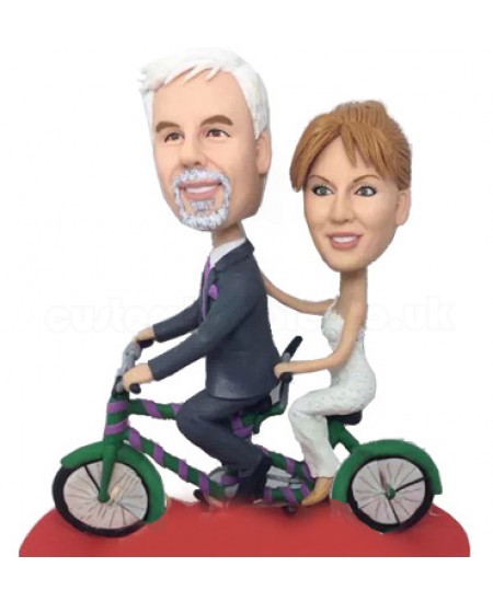 custom tandem bicycle couple bobblehead