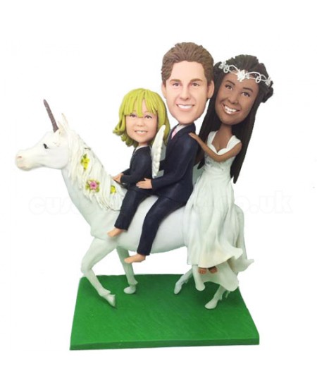 customized family ride on a horse bobblehead
