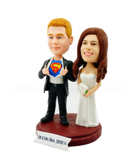 custom superman couple bobblehead
