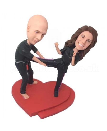 custom judo couple bobbleheads