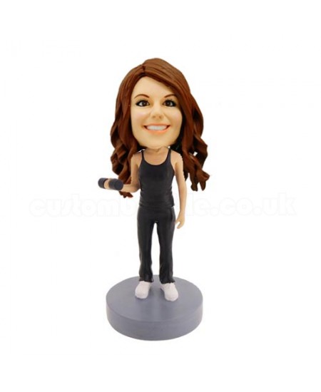 custom exercising female bobblehead