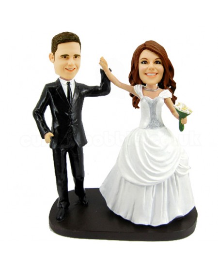 custom wedding bobblehead cake topper