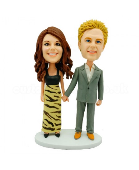 personalised elegant couple bobbleheads