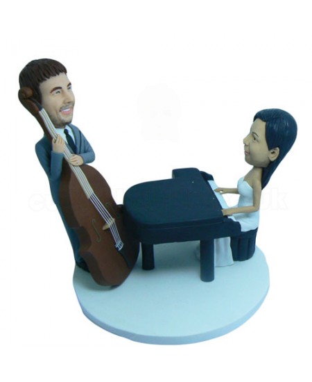 cellist pianist couple bobbleheads