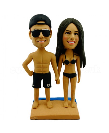 custom sandbeach bikini couple bobblehead