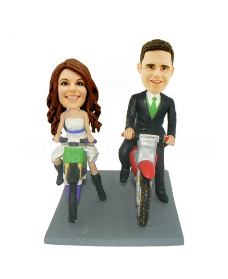 custom bicyclist couple bobbleheads