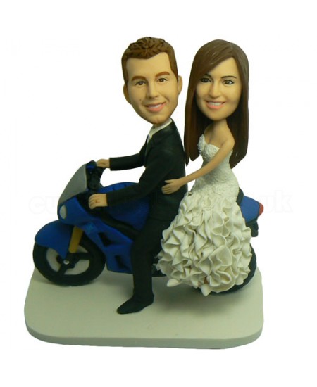 Motorcyclist Couple Bobblehead