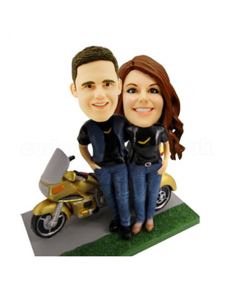 motorcycle couple bobbleheads personalised