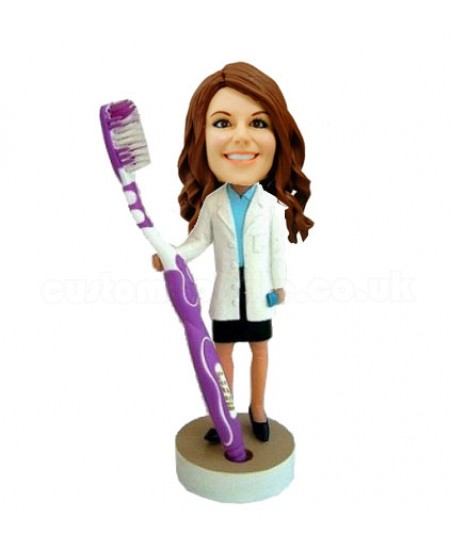 female dentist custom bobblehead