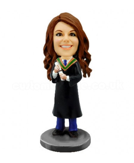 female graduation custom bobble head