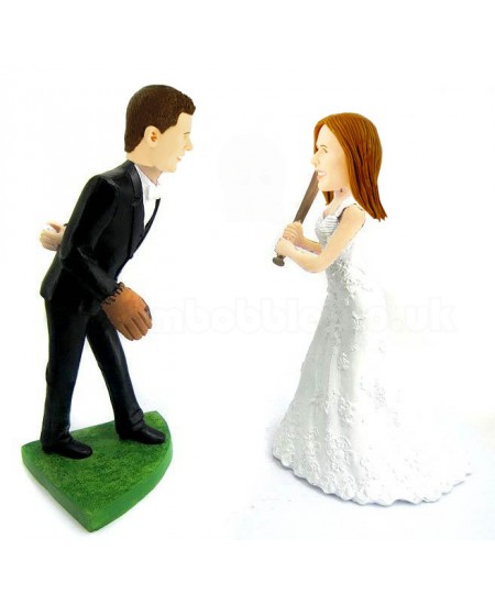 baseball wedding bobbleheads