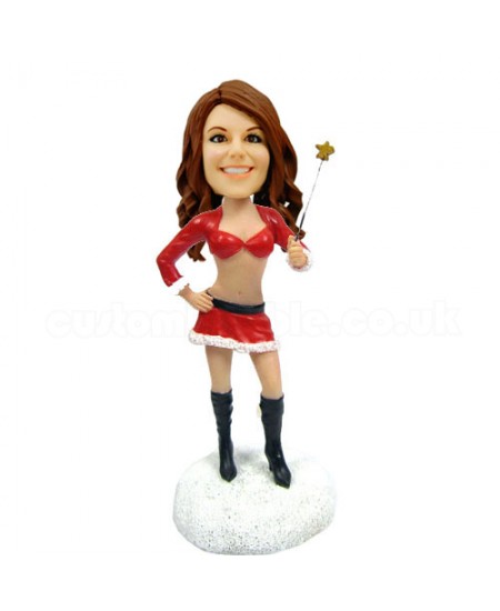 customized christmas bobble head sexy woman with star wand