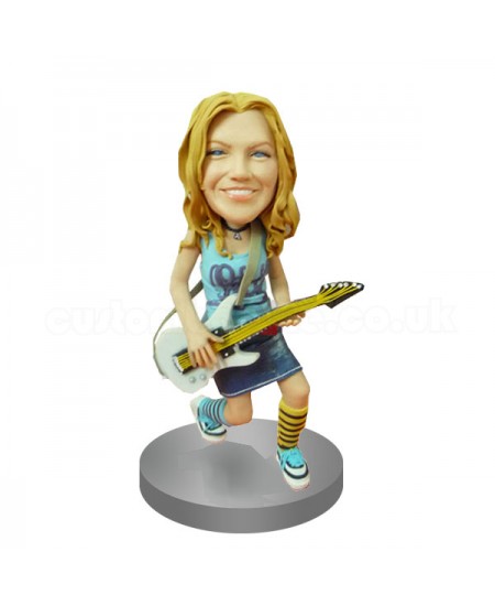 bobblehead custom female guitarist