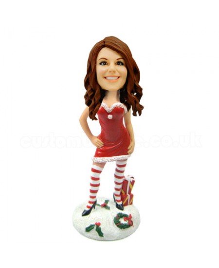 customized christmas bobble head sexy woman with gift