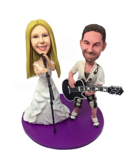 singer and guitarist couple bobbleheads