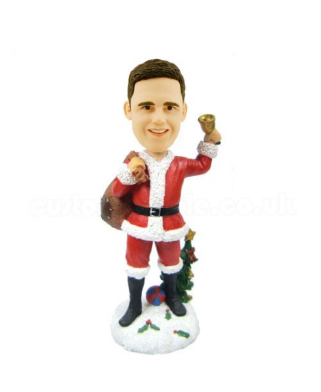 custom christmas bobble head male with gift bag