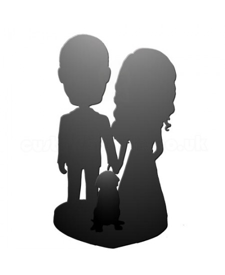 personalised bobblehead for couple and dog