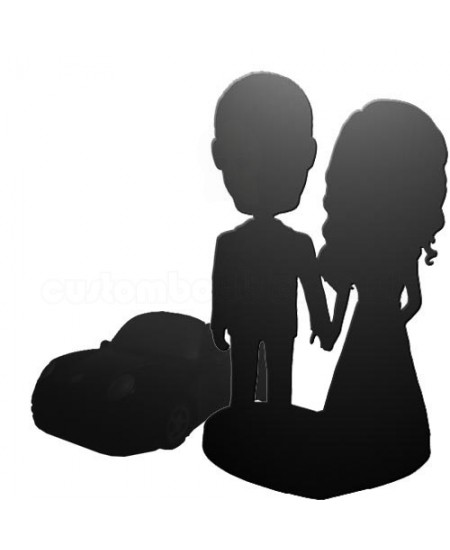 customised bobblehead for couple and car
