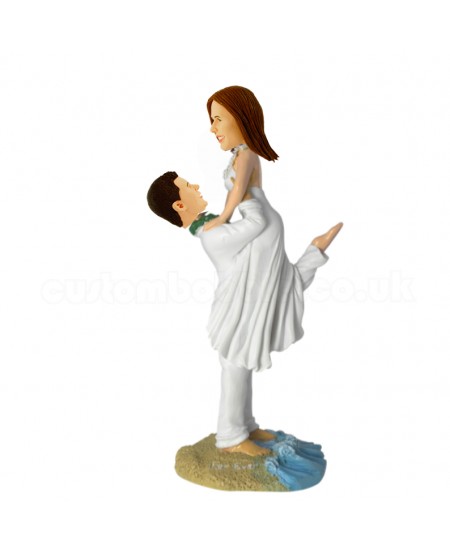 groom lift bride wedding cake topper