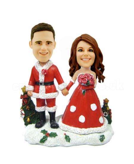 customized christmas bobblehead bride and groom