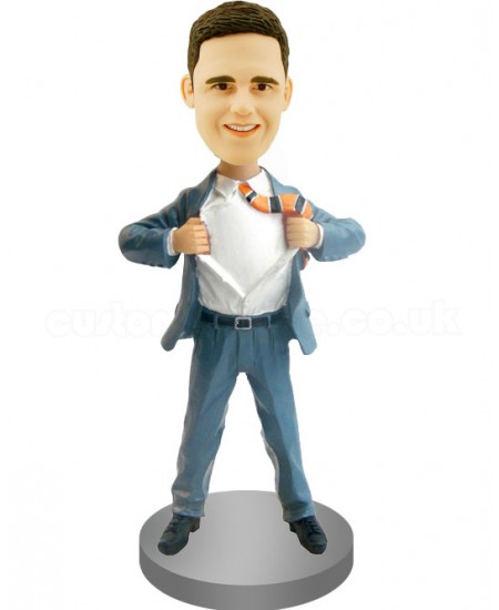 man in clark kent posepersonalized bobblehead