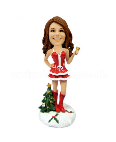 customized christmas bobble head sexy woman ringing bell