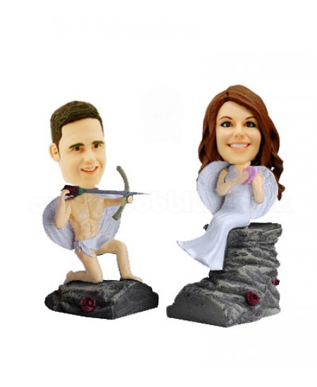 custom angle couple bobble-heads