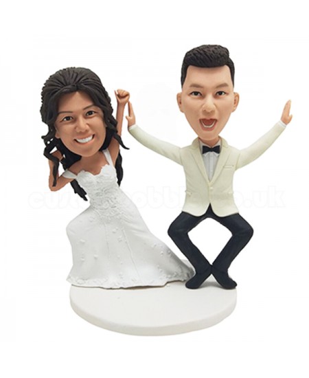 White Formal Dress Custom Wedding Bobblehead 