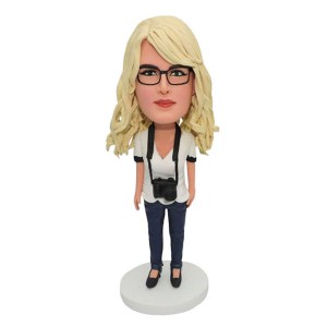 custom photographer with a camera bobblehead