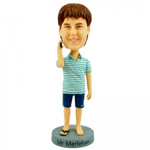 casual man in striped tops customised bobblehead