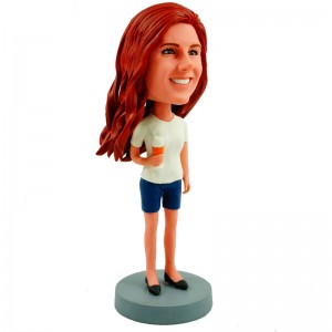 casual pretty girl personalised bobblehead