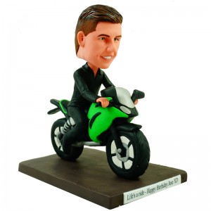 charming personalised motorcyclist bobblehead